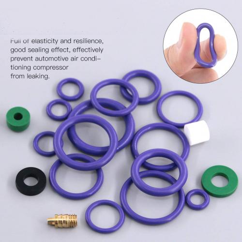 Rubber O-Ring with Spacer Gasket Washer, Assorted Car Auto Vehicle Repair Air Conditioning Compressor Seals Assortment Kit